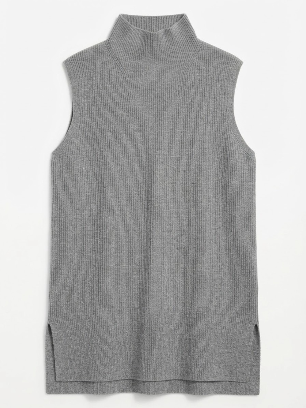 a new day Grey Sleeveless Turtleneck Ribbed Knit Sweater small